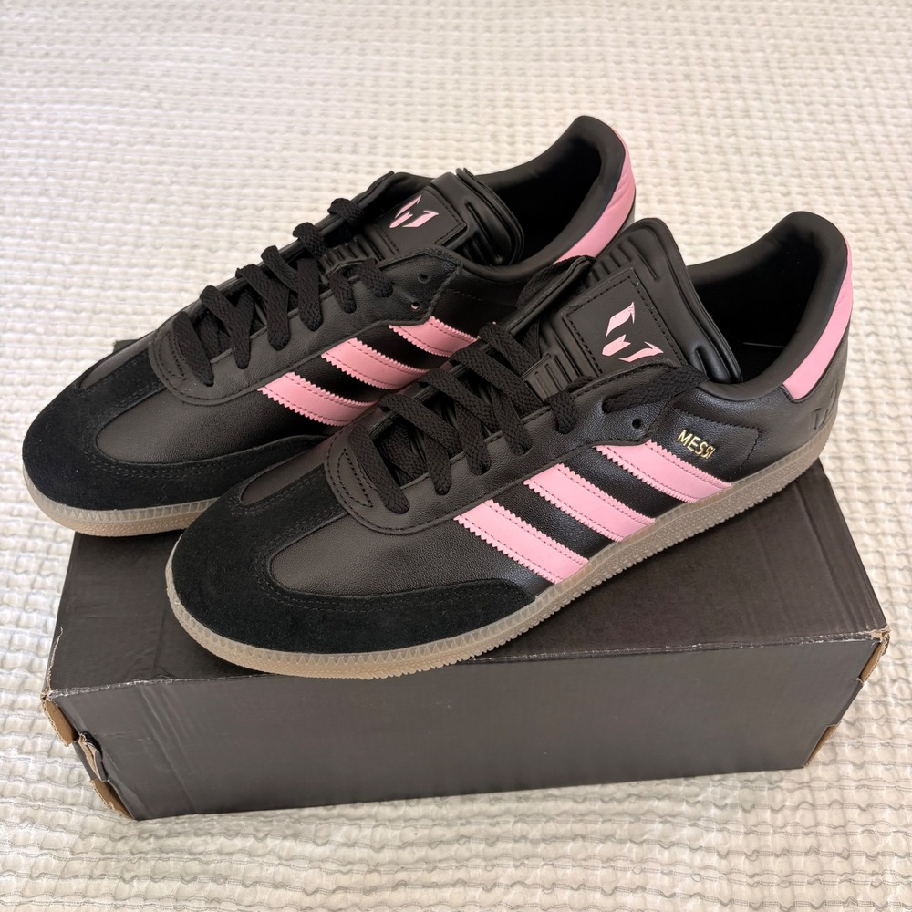 NEW Adidas Samba Messi Mens 10 / Wm 11 Black Pink Gum Soccer Sneakers JP7845 NIB